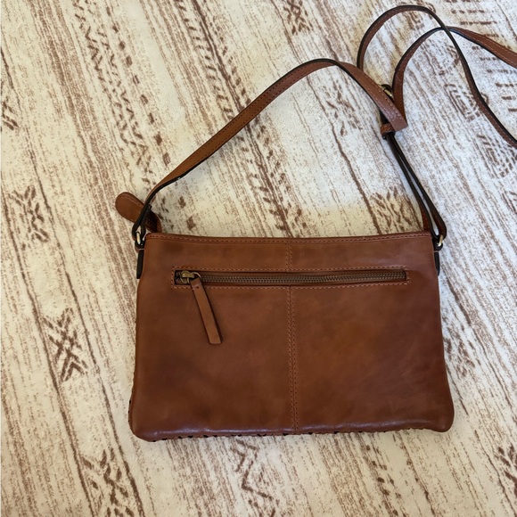 100% Leather Woven Crossbody Brown - Picture 7 of 7